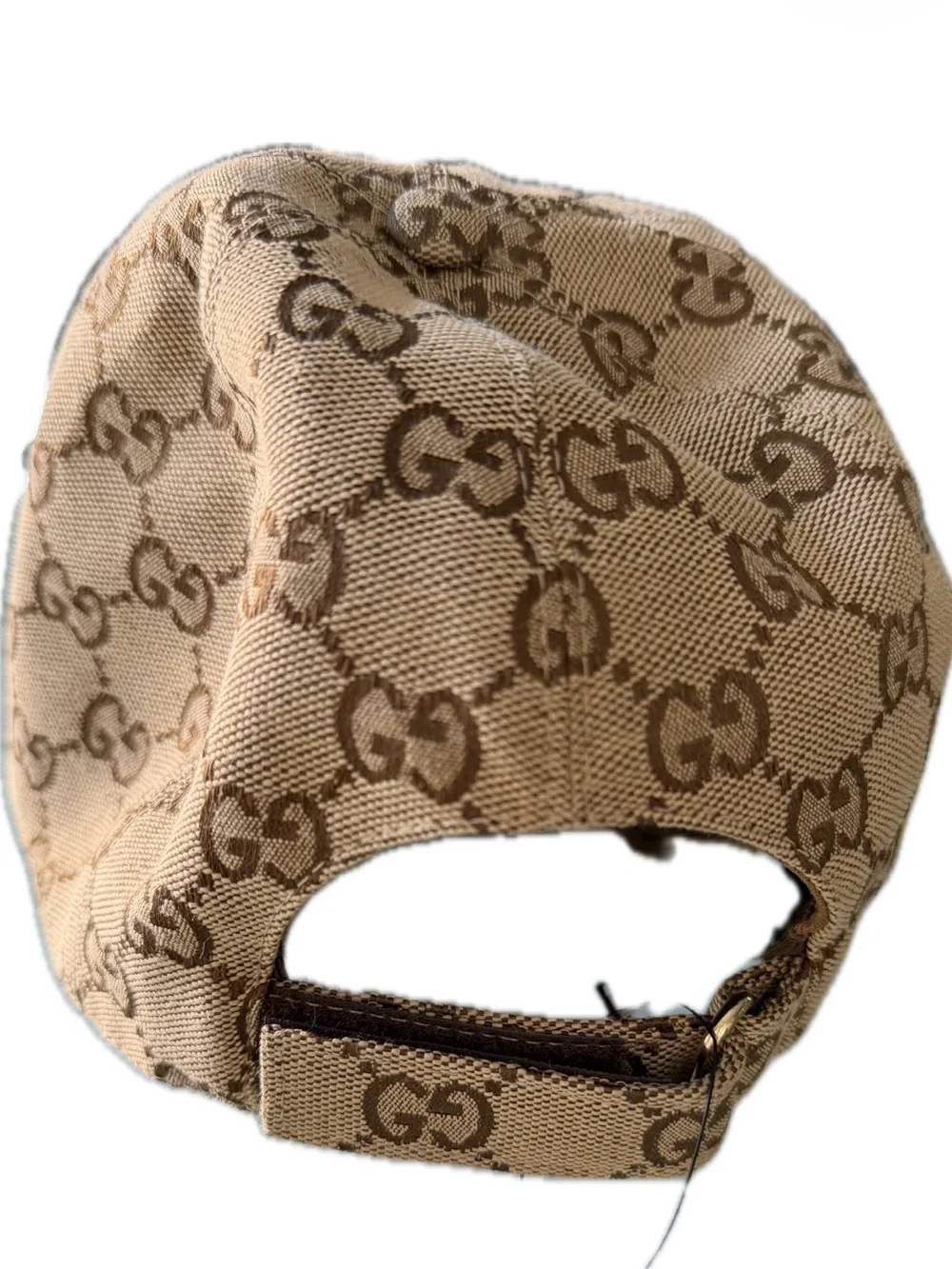 Gucci Beige Monogram Logo Baseball Cap